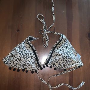 Triangle Leopard Bikini Top